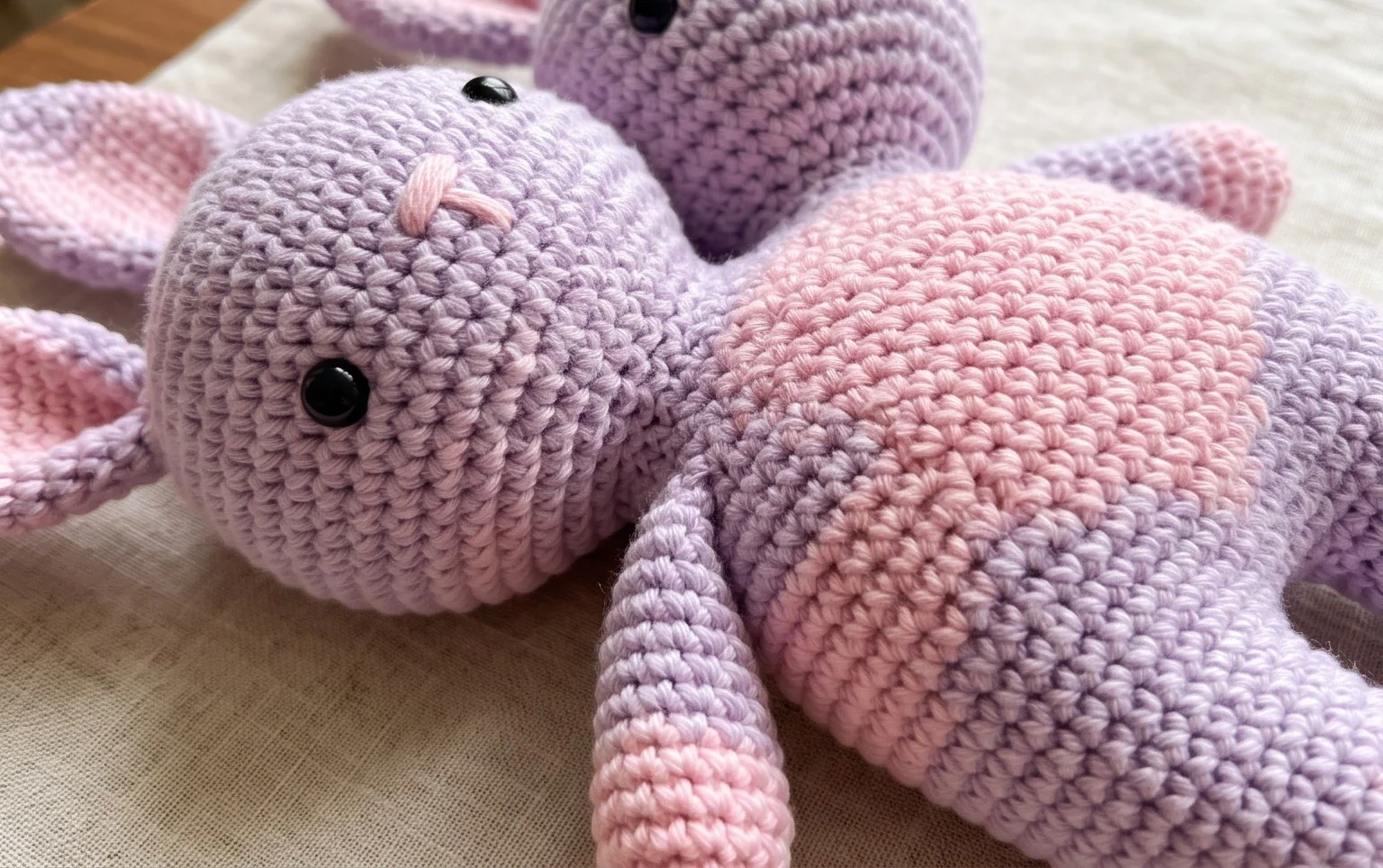 Creepy or Kawaii? This Two-Headed Crochet Bunny Amigurumi Is All About the Colors You Choose