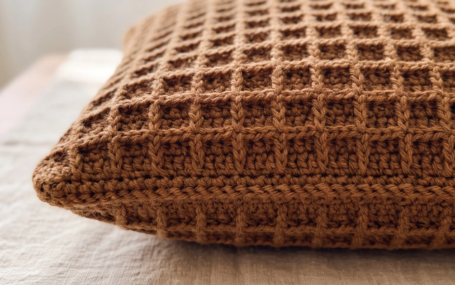 Waffle Pillow Crochet Pattern - Beautiful Dawn Designs